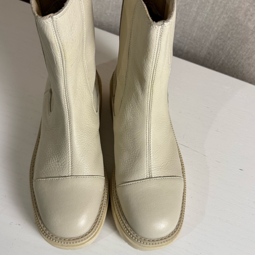 Sam Edelman Cream Ankle Boots
